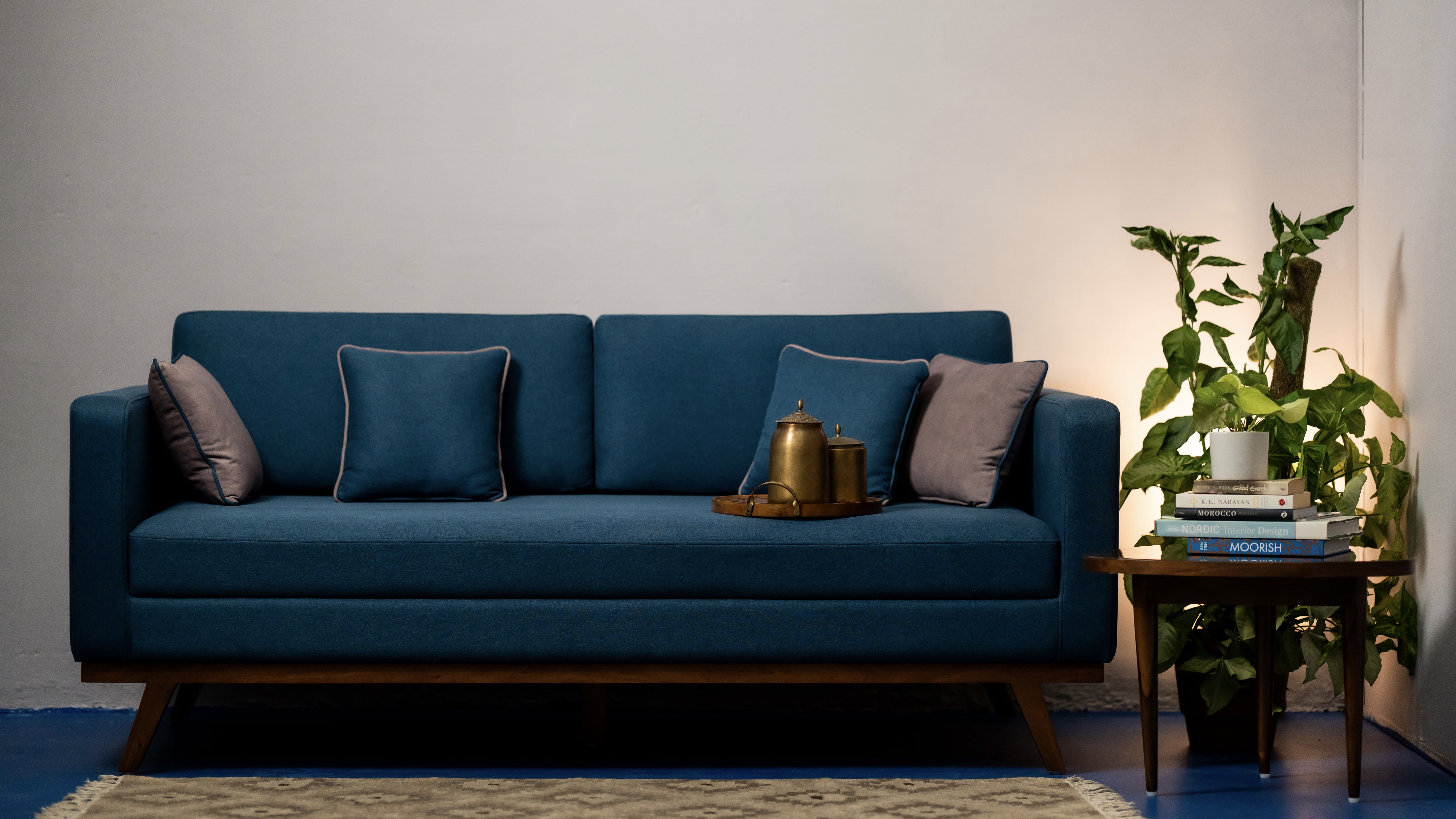 White Desk Lamp on Brown Wooden Table